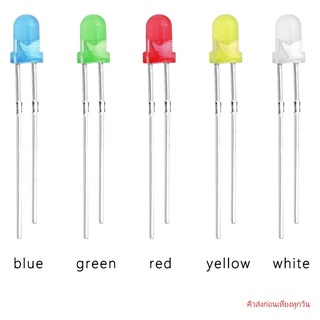 LED 3mm. 10Pcs หลอดแอลอีดี ขนาด 3 มม.(Light Emitting Diode) iTeams DIY    คละสี จำนวน 10 ชิ้น