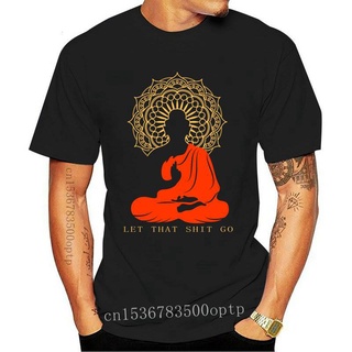 ขายดี!ขายดี เสื้อยืดคอกลม แขนสั้น พิมพ์ลาย Let That Go Buddha Version FQilke27ACkiph30 สไตล์สตรีท คลาสสิก สําหรับผู้ชายS