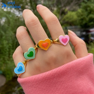 สินค้า เครื่องประดับผู้หญิงแหวนแฟชั่นรูปหัวใจสไตล์เกาหลี 4 ชิ้น / ชุด