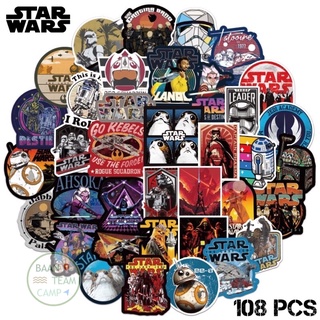 สติ๊กเกอร์ Star wars 188 สตาร์วอร์ 108ชิ้น สตาร์วอ star war สตาวอ เจได starwar เบบี้ โยดา baby yoda starwars Darth Vader