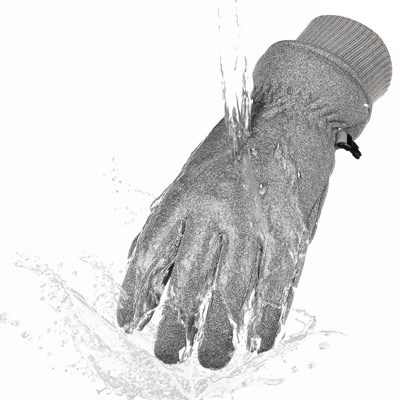 ถุงมือ-ผ้ากํามะหยี่-กันน้ํา-กันลื่น-กันลม-ให้ความอบอุ่น-เหมาะกับฤดูหนาว-สําหรับขี่รถจักรยานยนต์-สกี-สโนว์บอร์ด