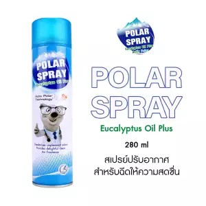 รูปภาพสินค้าแรกของPolar Spray Eucalyptus Oil Plus โพลาร์ สเปรย์ ยูคาลิปตัส (280ml.) กระป๋องใหญ่