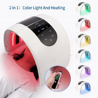 LED phototherapy mask beauty equipment 7 colors led photon heat therapy facial mask acne remove device 5I4F