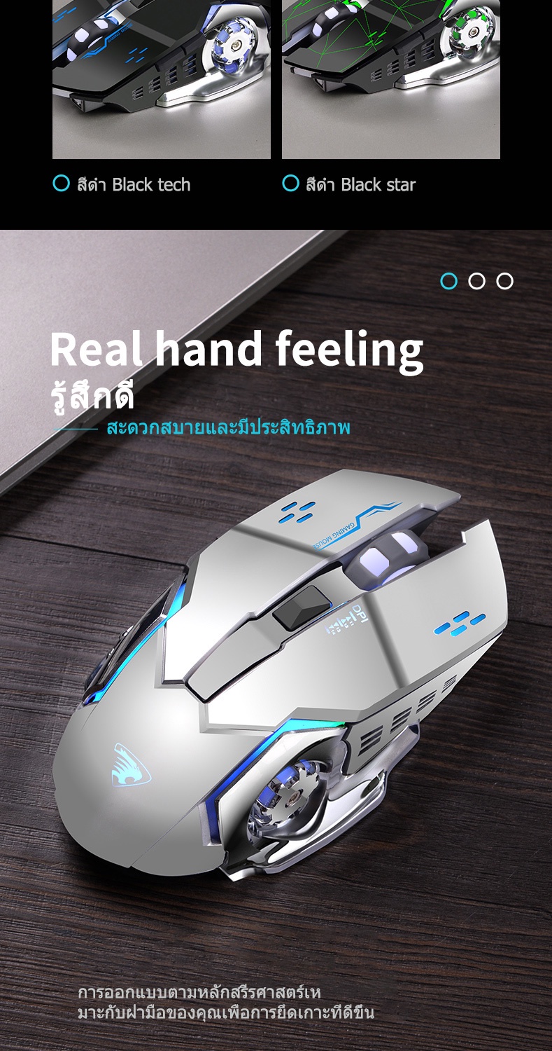 ข้อมูลเกี่ยวกับ KONIG เม้าส์ Mouse รองรับระบบไร้สาย / คู่ Gaming Optical Engine เมาส์ไร้เสียง ายเมาส์ไร้สาย การออกแบบตามหลักสรีรศาสตร์