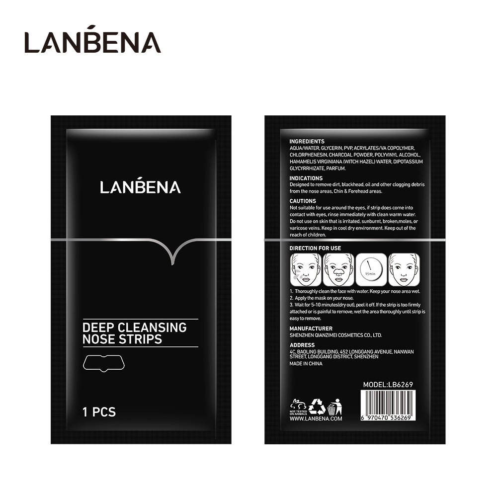 ภาพสินค้าLANBENA มาส์กลอกสิวเสี้ยน ถ่านไม้ไผ่ สำหรับกำจัดสิวเสี้ยนบริเวณจมูก 1 ชิ้น จากร้าน lanbena_mall.th บน Shopee ภาพที่ 4