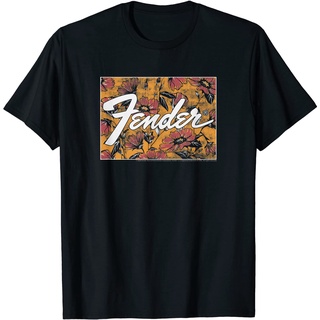 เสื้อยืดโอเวอร์ไซส์เสื้อยืด พิมพ์ลายโลโก้ Fender Flower BoxS-3XL