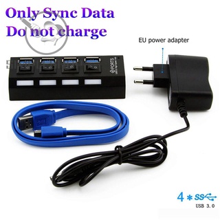 ภาพหน้าปกสินค้า❀SIMPLE❀ Socket 4/7 Port USB 3.0 Hub Converter 5Gbps High Speed AC Power Adapter Computers Sync Data New Splitter US/EU/UK/AU Plug on/Off Switches ซึ่งคุณอาจชอบราคาและรีวิวของสินค้านี้