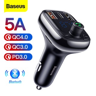 Baseus 36W Fast Charging Quick Charge 4.0 FM Transmitter Car Charger For Phone Bluetooth 5.0 Car Kit Audio MP3 Player