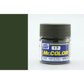 สีสูตรทินเนอร์ Mr.Hobby สีกันเซ่ C17 RLM71 Dark Green Semi-Gloss 10ml