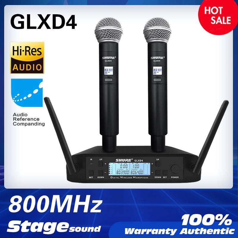 มีเซอร์วิส-mike-glxd4-ไมโครโฟนคู่ไร้สายเสียงดี-wireless-microphone-uhf-ไมค์ลอยคู่-sm58-ตัวไมค์เป็นอลูมิเนียมแข็งแรงน