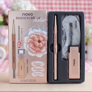 NOVO FASHION BROW ดินสอเขียนคิ้วเนื้อนุ่มลื่น เขียนง่าย มีไส้ให้เปลี่ยน