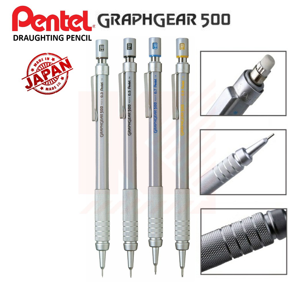 ดินสอกด Pentel Graphgear 500 ขนาด 0.3, 0.5, 0.7 และ 0.9 Shopee Thailand