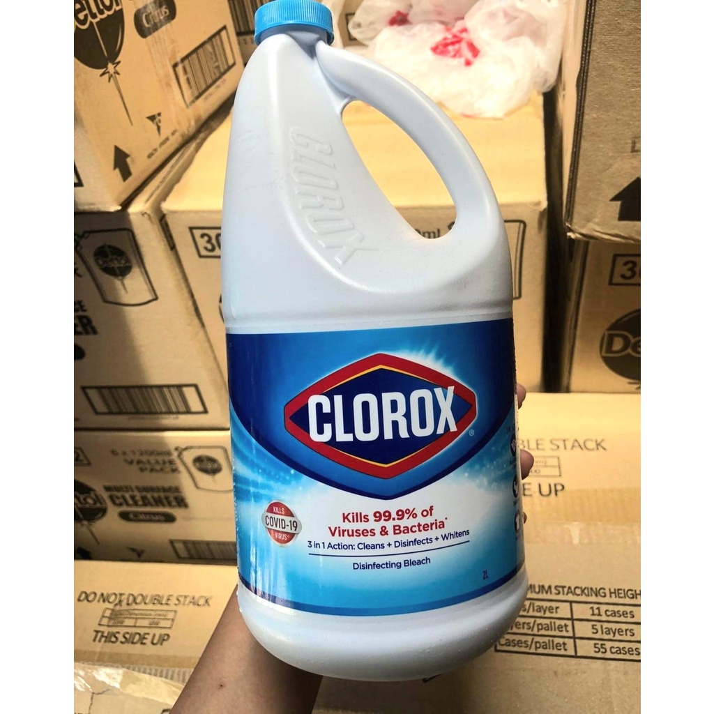 clorox bleach total disinfects cleans ขวดใหญ่2ลิตร คุ้มมากกก Shopee