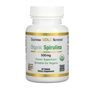 California Gold Nutrition, Organic Spirulina 500mg EXP.05/2023 ผลิตภัณฑ์เสริมอาหาร สาหร่ายสไปรูลินา ออแกนิค