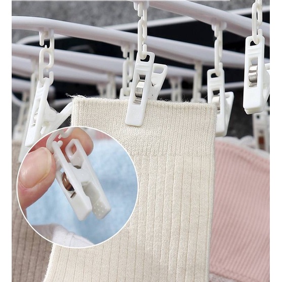 ราวตากผ้าติดผนัง-ที่แขวนผ้า-ที่หนีบผ้า-ที่หนีบผ้าติดผนัง-ที่ตากผ้า-พวงหนีบผ้า-ราวแขวนผ้า-ไม่ต้องเจาะรู-ที่หนีบ-24-อัน