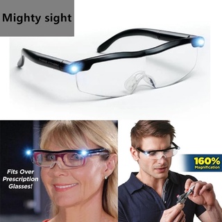 สินค้า แว่นตาขยายมีไฟ LEDในตัวขยายได้ถึง 160 % ใช้งานได้จริง ขยายได้คมชัดสบายตา ชาร์จไฟได้ MIGHTY SIGHT GLASSES