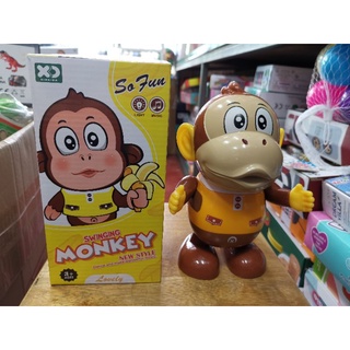 Clever Toys ลิงถือกล้วยใส่ถ่านเต้นได้ มีเสียงมีไฟ