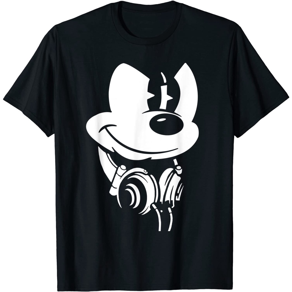 เสื้อยืดผู้ชายดิสนีย์เสือยืดผู้ชาย-เสื้อบอดี้โ-disney-mickey-mouse-headphones-t-shirt-t-shirt