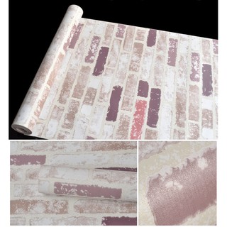 วอลเปเปอร์ลายอิฐ 🔥Tiddee🔥 wallpaper sticker สติกเกอร์ติดผนัง+ติดเฟอร์นิเจอร์ มีกาวในตัว