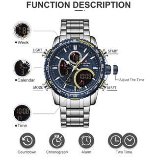 ภาพขนาดย่อของภาพหน้าปกสินค้าประกันศูนย์ไทย 1 ปี นาฬิกา Naviforce รุ่น NF9182 นาฬิกาข้อมือผู้ชายหรูหรา จากร้าน nookbase บน Shopee ภาพที่ 1