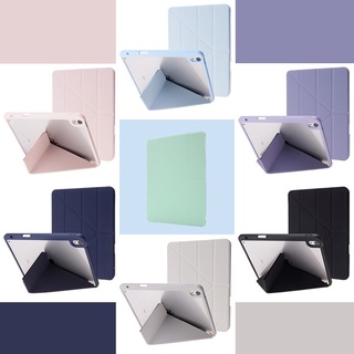 [พร้อมส่ง] Smart Case พับจีบ หลังใส มีที่เก็บปากกา - iPad Air 5 10.9" / iPad 10.2" / Pro 11" / Air 4 10.9" / iPad 9.7"