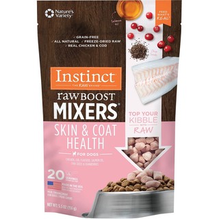 อาหารสุนัข Instinct อินสติงต์ Raw Boost Mixers ทอปปิ้ง สูตรบำรุงผิวหนังและเส้นขน ขนาด 156 กรัม (20 servings)