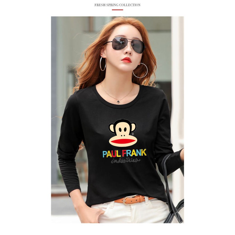 เสื้อยืดแขนยาวแฟชั่นเกาหลี-พิมพ์ลายการ์ตูนน่ารัก-ผ้านิ่มใส่สบาย-s-xxl-tl-bk202