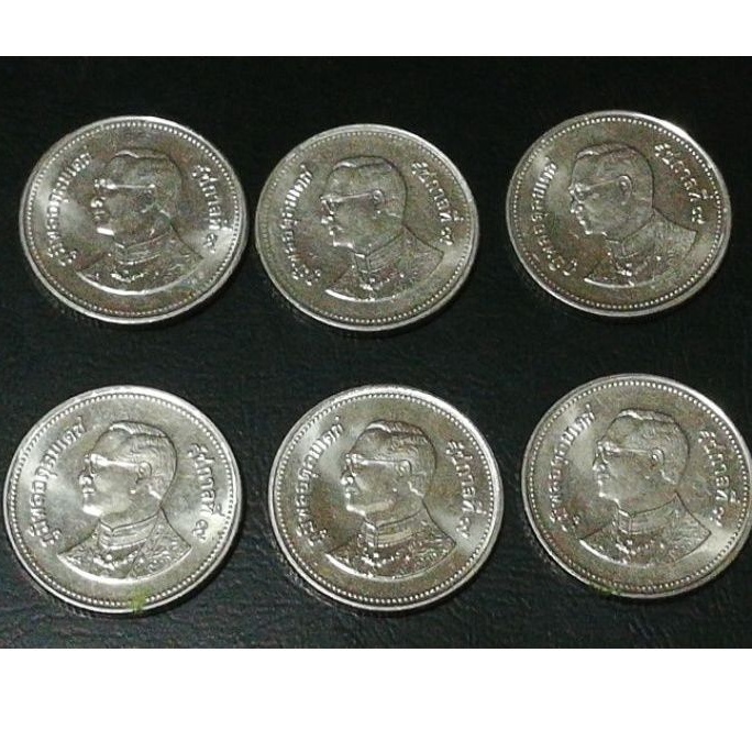 เหรียญ2บาทหมุนเวียนปี2549สีเงิน-6เหรียญต่อชุด