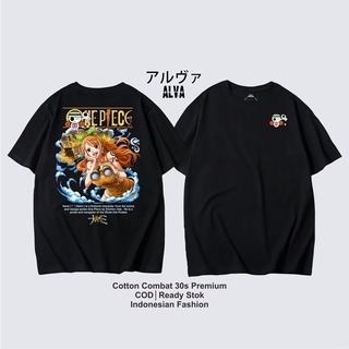 เสื้อยืดสีขาวเสื้อยืด พิมพ์ลายอนิเมะญี่ปุ่น Nami ONE PIECE 0061 ALVACOTHS-4XL