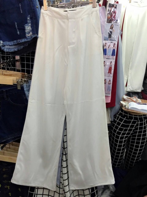 โค๊ด-fashion10-ลด10-กางเกงทรงขาบานซิบหน้า-เป๋า-ผ้าฮานาโกะ