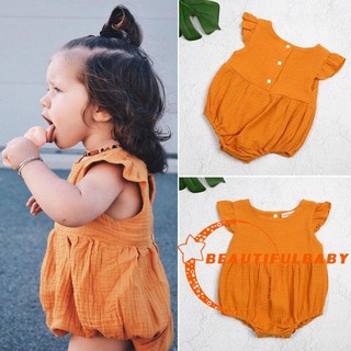 L.F-ทารกน่ารักเด็กวัยหัดเดินเสื้อผ้า Ruffle Romper บอดี้สูท Jumpsuit Outfits ฤดูร้อน