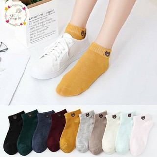 🔥 เลือกสีได้ 🔥 ถุงเท้าลายหมี/ผลไม้/แมว ซื้อ 10 คู่(แถมถุงหมี) ถุงเท้าข้อสั้น น่ารักๆ TT002