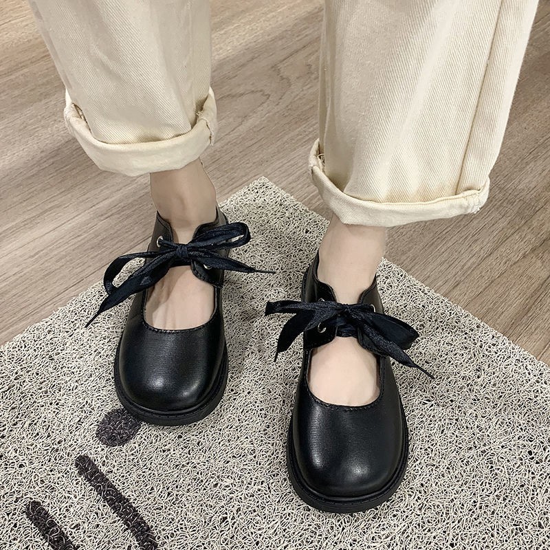 ญี่ปุ่นรองเท้าหนังขนาดเล็กหญิงฤดูร้อน-2020-ใหม่นักเรียนเกาหลี-jk-ย้อนยุคแมรี่เจนด้านล่างหนาทั้งหมดตรงกับรองเท้าเดียวผู้ห