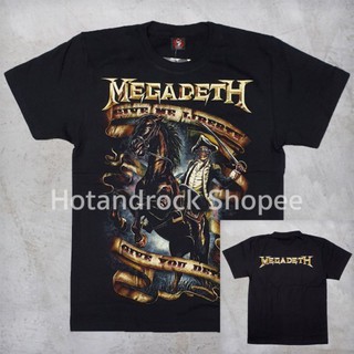 เสื้อยืดผ้าฝ้ายพรีเมี่ยม เสือวง Megadeth TDM 1720 HOTANDROCK