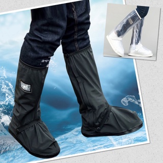 รองเท้ากันน้ำ รองเท้ากันฝน ถุงคลุมเท้า รุ่นมีแผ่นรองพื้น พร้อมสายรัด กันน้ำ กันฝุ่น วัสดุเกรดพรีเมี่ยม