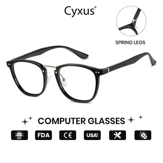 Cyxus แว่นตากรองแสงสีฟ้า ทรงกลม ลดความเมื่อยล้าของดวงตา สําหรับผู้ชาย ผู้หญิง TR90-8071