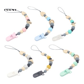 EYe❁Lovely Silicone Beads Baby Infant Teething Soother Pacifier Clip Chain Holder
