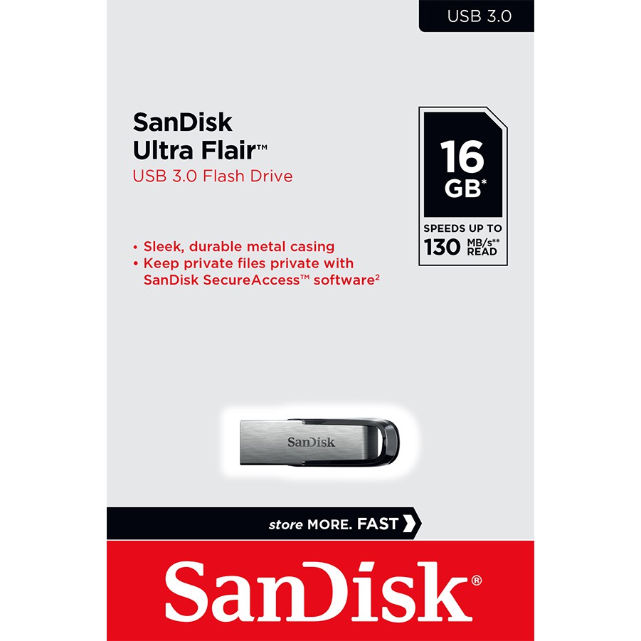 ภาพสินค้าSanDisk Ultra Flair USB 3.0 16GB - Speed / 130MB (SDCZ73_016G_G46) จากร้าน sandisk_thailand_officialshop บน Shopee ภาพที่ 1