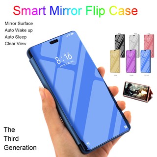 เคสโทรศัพท์ Xiaomi Mi POCO M3 เคส Flip Phone Case Clear View Stand Mirror Folio Back Cover Casing for Mi POCO M3