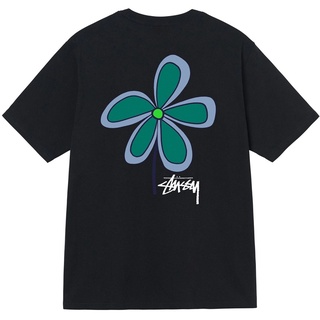 Stussy เสื้อยืดแขนสั้น พิมพ์ลายกังหันลม และดอกไม้ ทรงหลวม ขนาดเล็ก สําหรับผู้ชาย และผู้หญิง