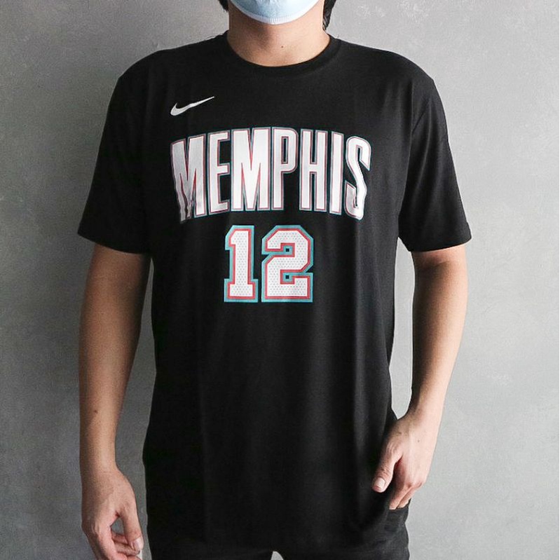 เสื้อยืดพิมพ์ลายแฟชั่นnike-เสื้อยืดบาสเก็ตบอล-ลาย-nba-gametime-memphis-grizzlies-12-morants