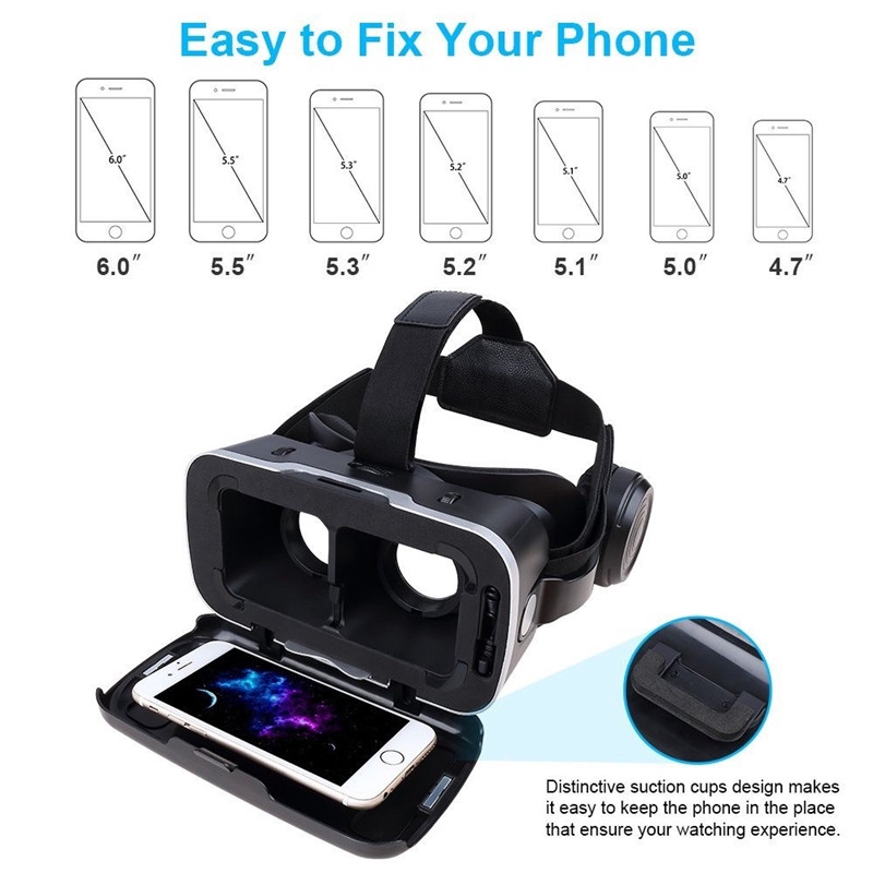 ภาพหน้าปกสินค้าVritual Reality VR Shinecon 6.0 Bluetooth Headset VR Glasses Helmet 3D Box For 4.5-6.0 Smartphones จากร้าน topdeals44.th บน Shopee