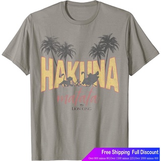 เสื้อยืดอินเทรนด์ผู้ชายอินเทรนด์ผู้หญิงดิสนีย์ร์ตูนพิมพ์ฤดูร้อน ย์เสื้อยืด Disney Lion King Vintage Hakuna Matata Logo G