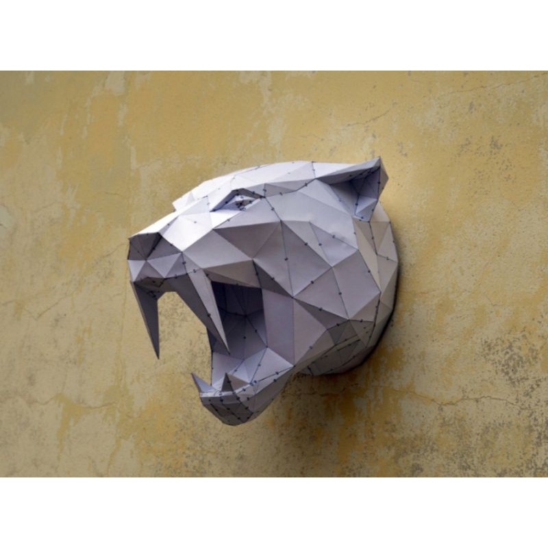 จิ๊กซอว์โมเดลกระดาษ3มิติหัวเสือ-papercraft3d-tiger-head