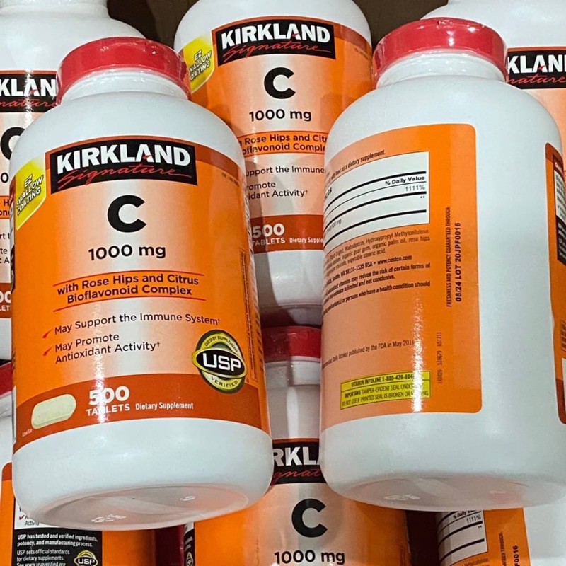 Kirkland ,Vitamin C 1000mg Rose Hips, 500 เม็ด Shopee Thailand