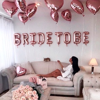โล๊ะ !! ❤ ลูกโป่งฟลอย์ Bride to be + LOVE🔥 (เป่าลม พร็อพถ่ายรูป)