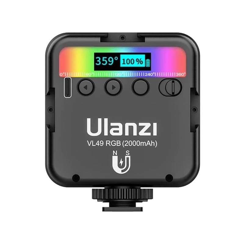ulanzi-vl49-rgb-ไฟติดหัวกล้อง-360-สี-led-2500k-9000k-มาพร้อมแบตเตอรี่ในตัว