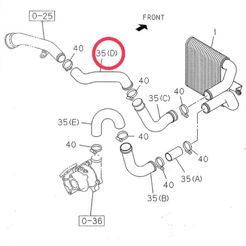 ท่ออินเตอร์คูลเลอร์-ตำแหน่งบน-isuzu-d-max-2005-2010-เครื่อง-2-5-3-0-คอมมอนเรล