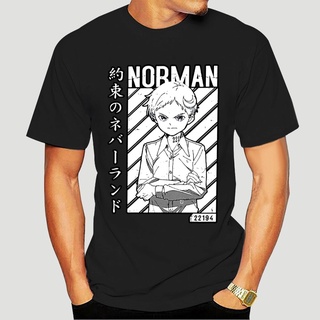 เสื้อยืดผ้าฝ้ายพิมพ์ลายขายดี เสื้อยืดผ้าฝ้าย แขนสั้น พิมพ์ลายอนิเมะ Norman The Promised Neverland Emma Manga Ray Vaporwa