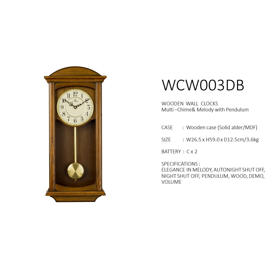 dogeni-นาฬิกาแขวน-รุ่น-wcw003db-นาฬิกาแขวนไม้-นาฬิกาโบราณ-นาฬิกาลูกตุ้ม-เสียงระฆัง-เสียงดนตรี-ดีไซน์เรียบหรู-dekojoy